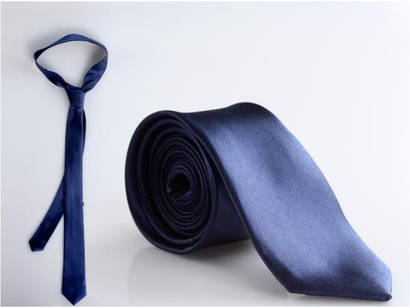 Skinny Necktie, Slim Tie, Ball Tie-Dark Blue