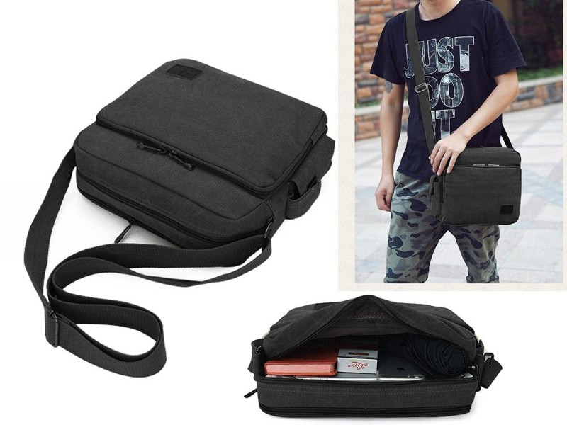 Black Canvas Shoulder Bag