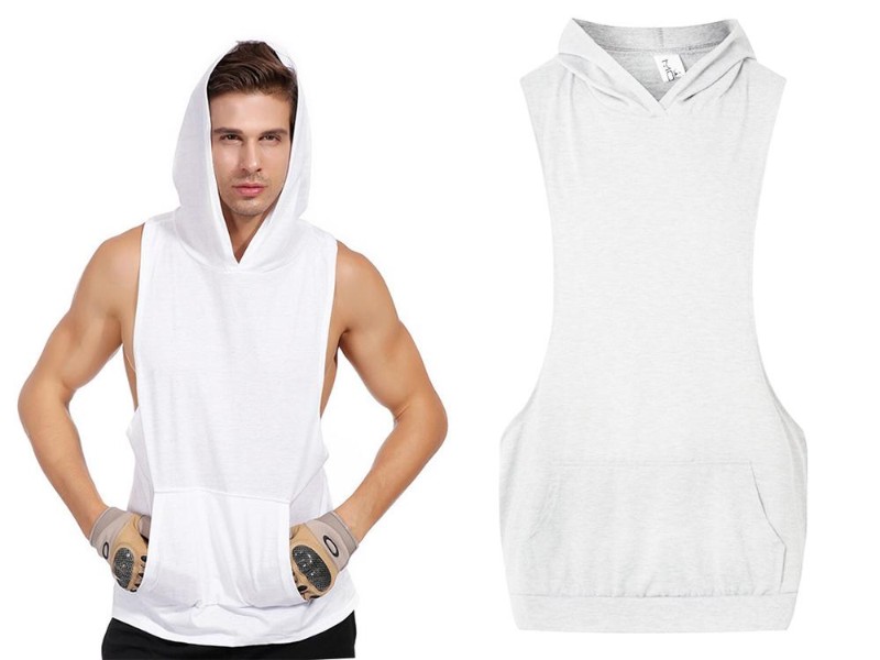 Men's Body Building Gym Shirt Waistcoat Sleeveless Jacket L