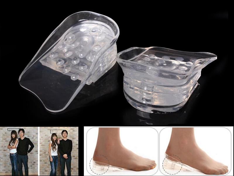 5 Layers Height Increase Silicone Gel Shoes Insole 1 Pair