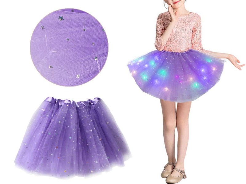 Girls Kids LED Light Colorful Tutu Dance Skirt