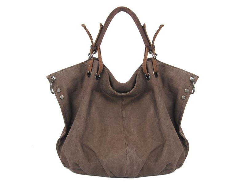 Coffee Retro Style Canvas Shoulder Bag