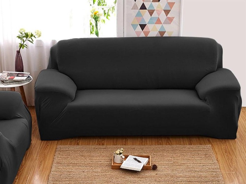 Sofa Cover Couch Cover 2-seater Black