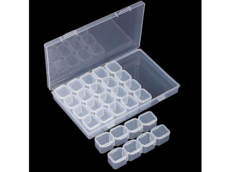 28 Grids Nail Art Storage Box Diamonds Painting Storage