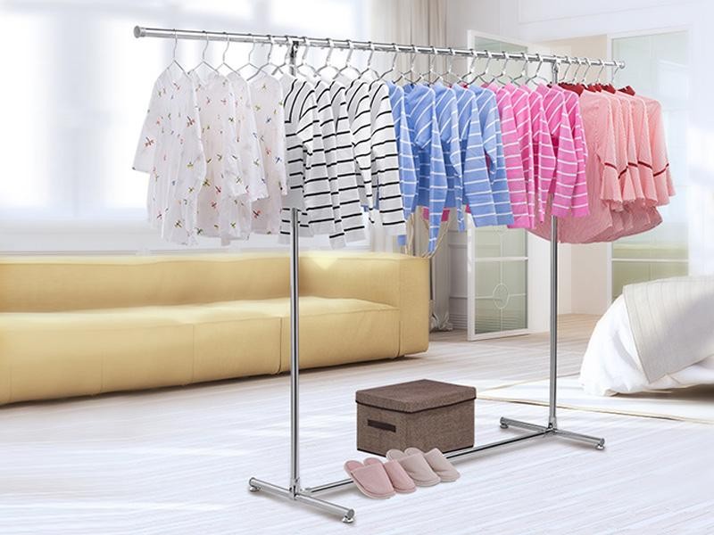 Retractable Single Bar Clothes Rack