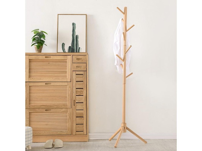 Wooden Coat Rack Stand - Natural Wood