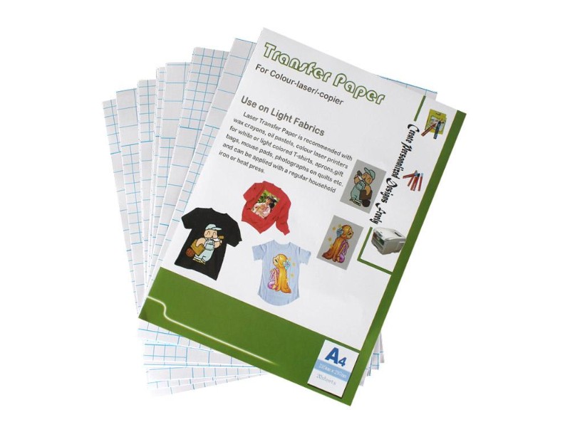 A4 Laser Heat Transfer Paper for Light T-Shirts (20 Sheets)