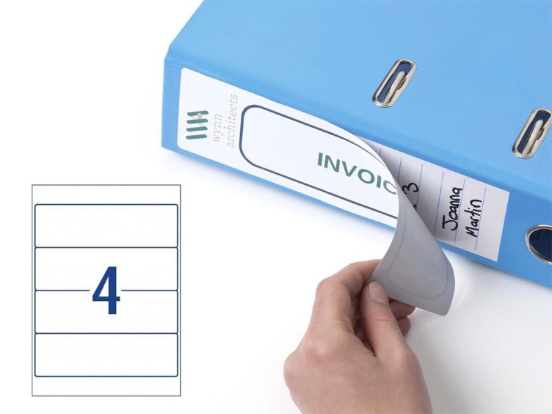 Avery Label L7171 Lever Arch File 4Up Labels 100 Sheets 200x60mm