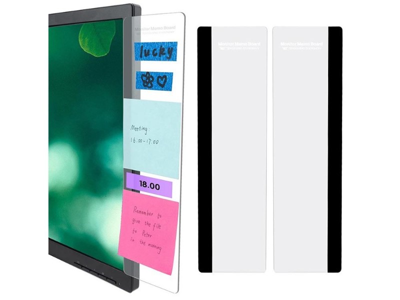 2pcs Monitor Memo Board - Acrylic Sticky Note Holder for Screen