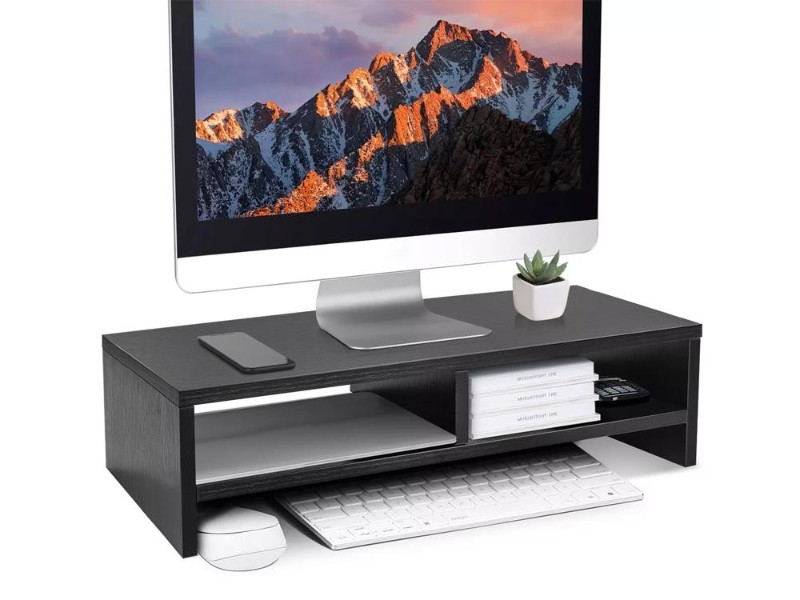 Monitor Stand Riser 2-Tier Desk Shelf with Keyboard Storage