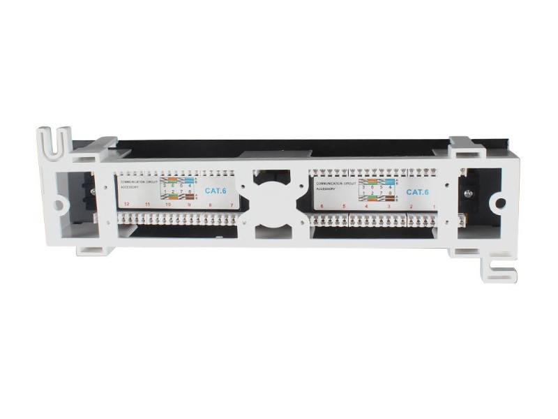 12 Port Cat6 Ethernet Patch Panel RJ45 Wall Mounted