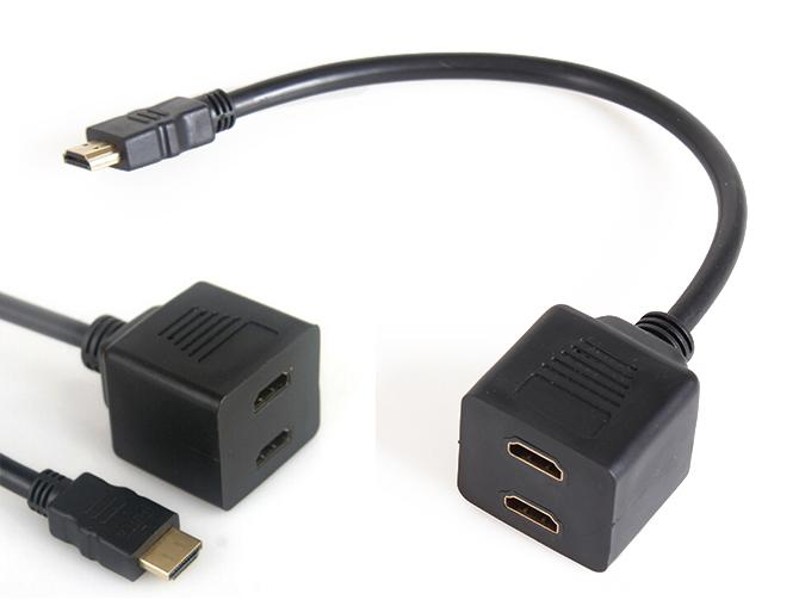 HDMI Male to 2 Female Splitter Adapter Cable