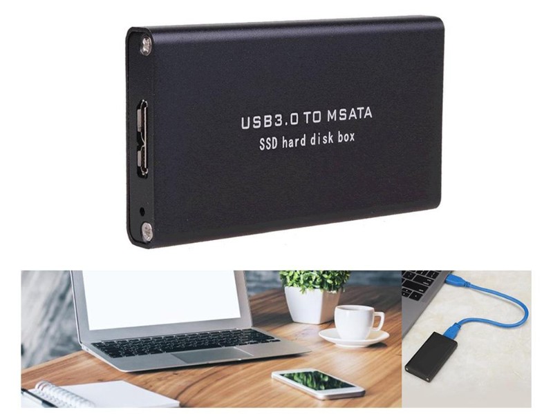 USB3.0 to MSATA SSD Hard Disk Box