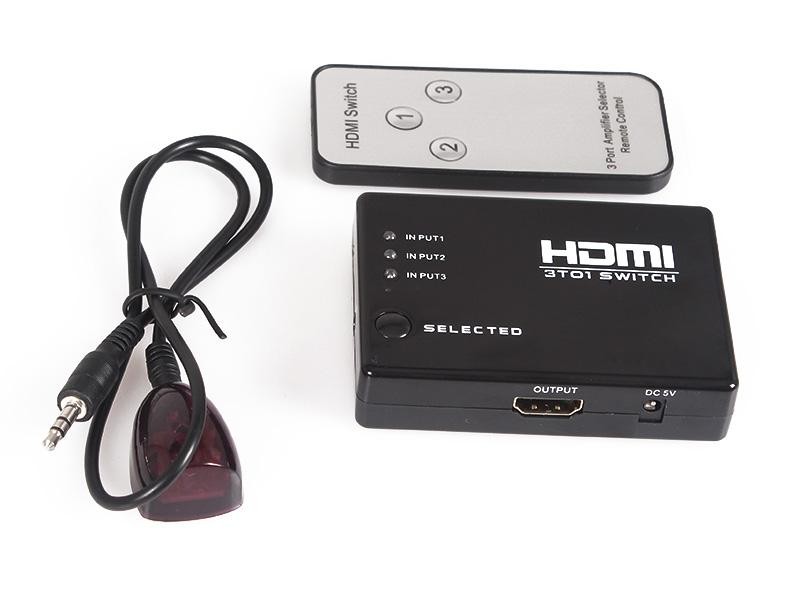 3 Port HDMI Switch Switcher with Remote Control