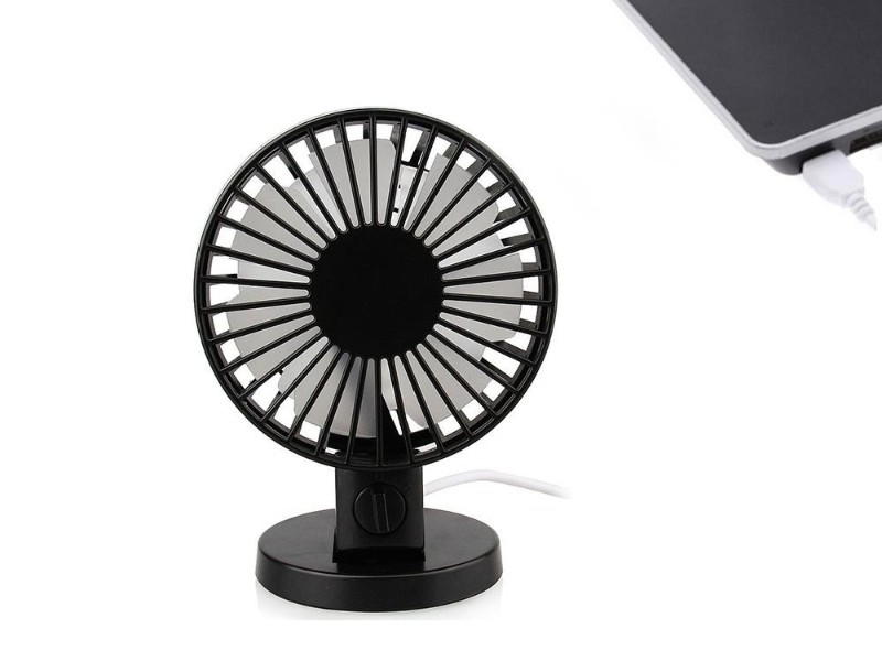 Super Quiet 2 Modes High Air Volume USB Desk Fan - Black