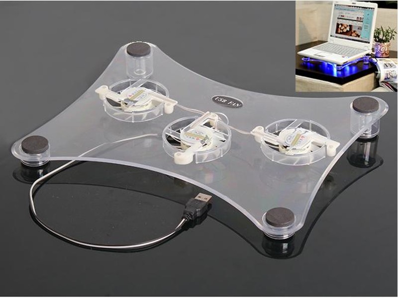 Notebook Laptop Cooler Pad Cooling Pad with Lights 3 Fans