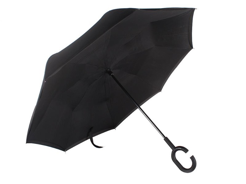 Inverted Folding Double Layer Umbrella - Black