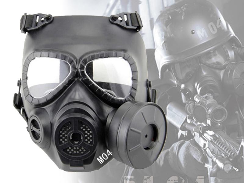 Airsoft Costume Fog GAS Proctection Mask + Fan Black