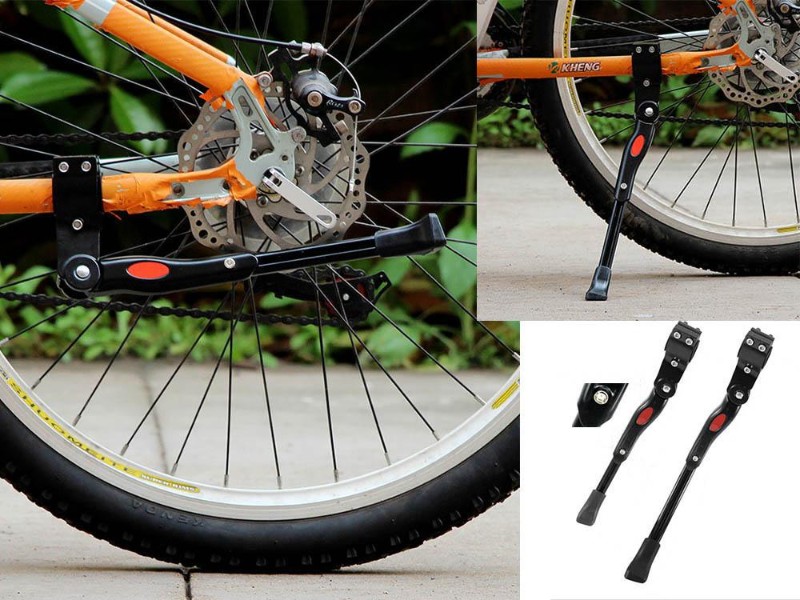 Adjustable Black Aluminum Alloy Bicycle Kickstand