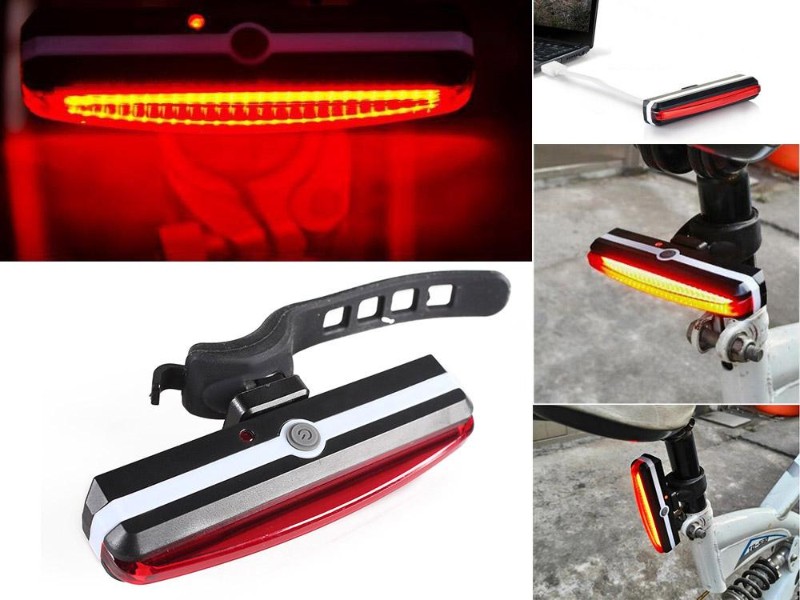 Red USB Rechargeable Bike Tail Light