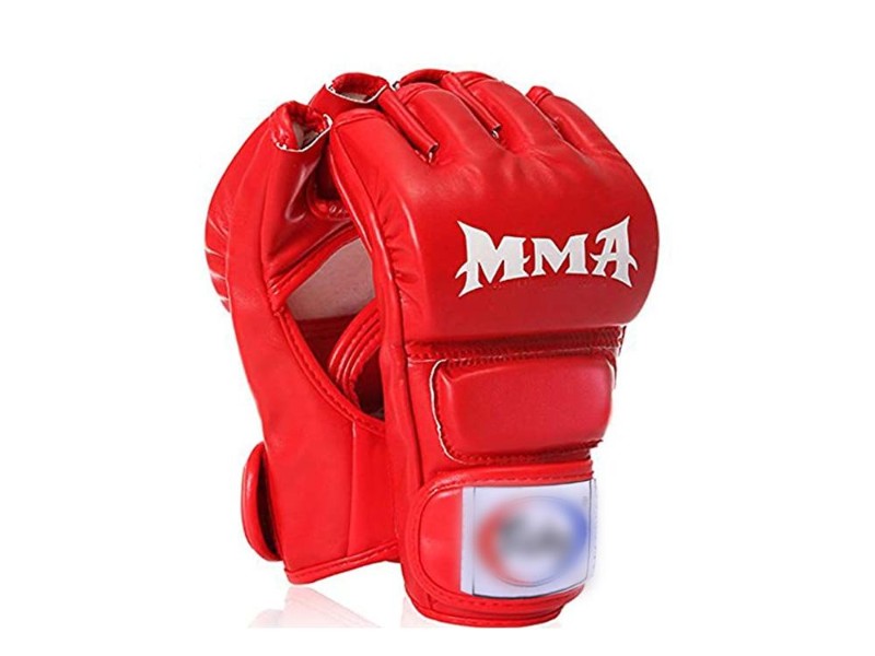 Red PU Leather Boxing Punching Gloves