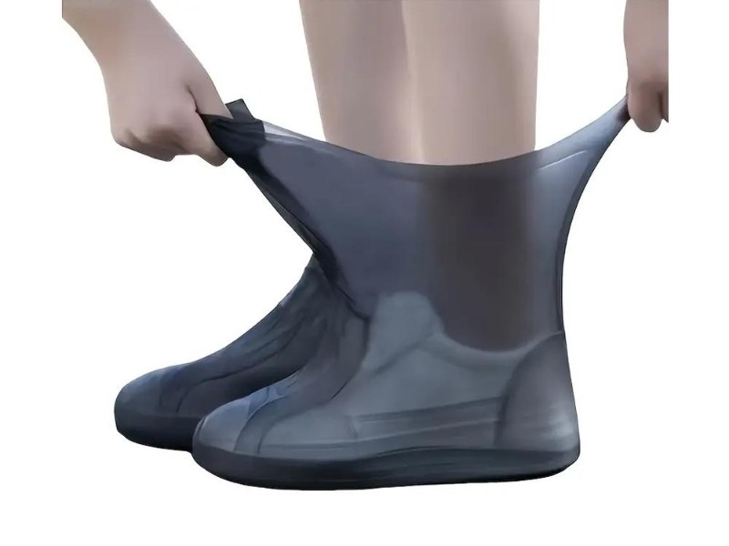 Waterproof Reusable Shoe Covers L - Black, Anti-Slip Latex NZ