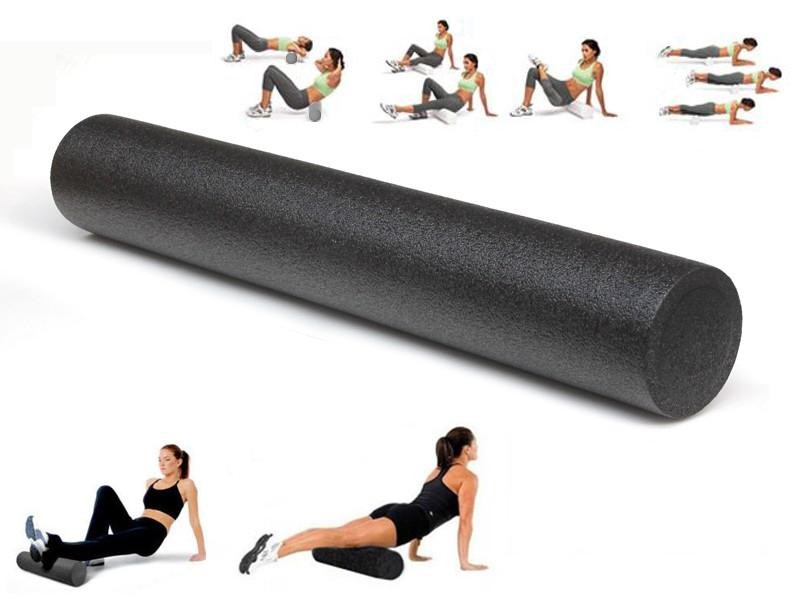 Yoga Foam Roller Round 90CM x 15CM - BLACK