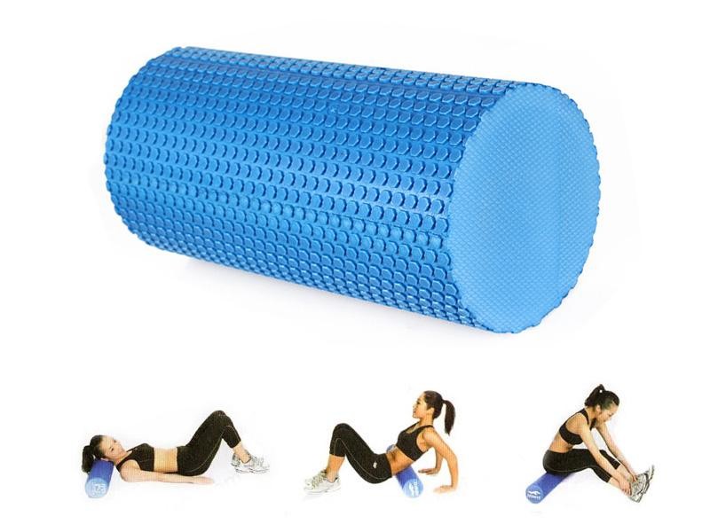 Yoga Foam Roller Fitness Gym EVA 30cm x 15cm BLUE