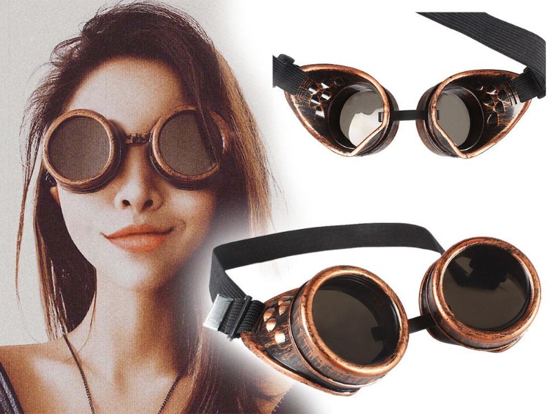 Copper Steampunk Goggles for Motorcycling/ Cosplay/ Parties