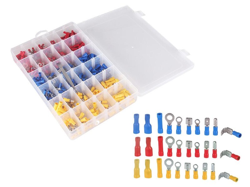 480pcs Assorted Insulated Electrical Wire Terminals Set