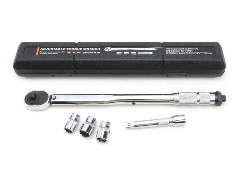 5 PCS 1 / 2 Drive Click Torque Wrench Spanner 28-210Nm
