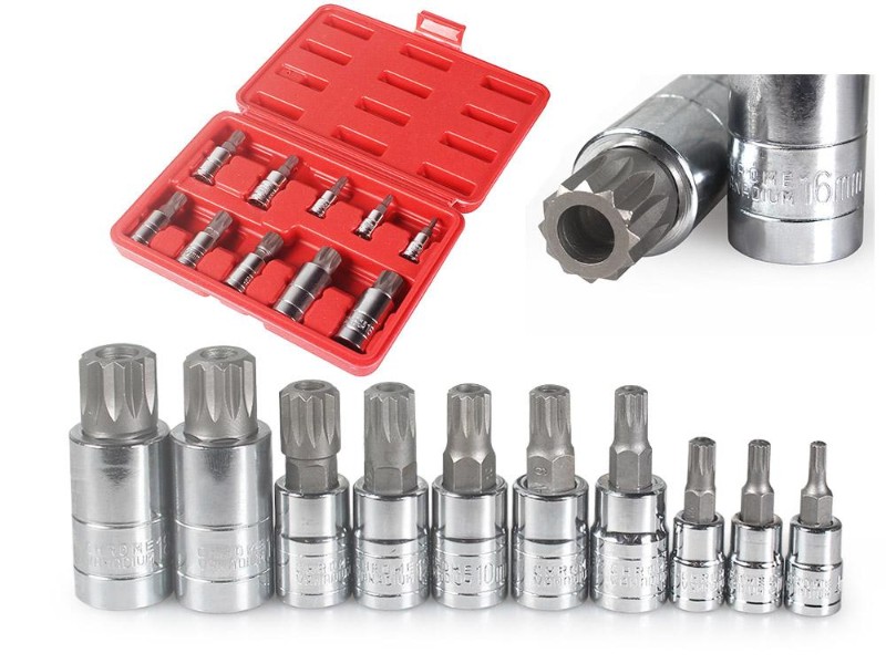 10pcs Triple Square Socket with Case