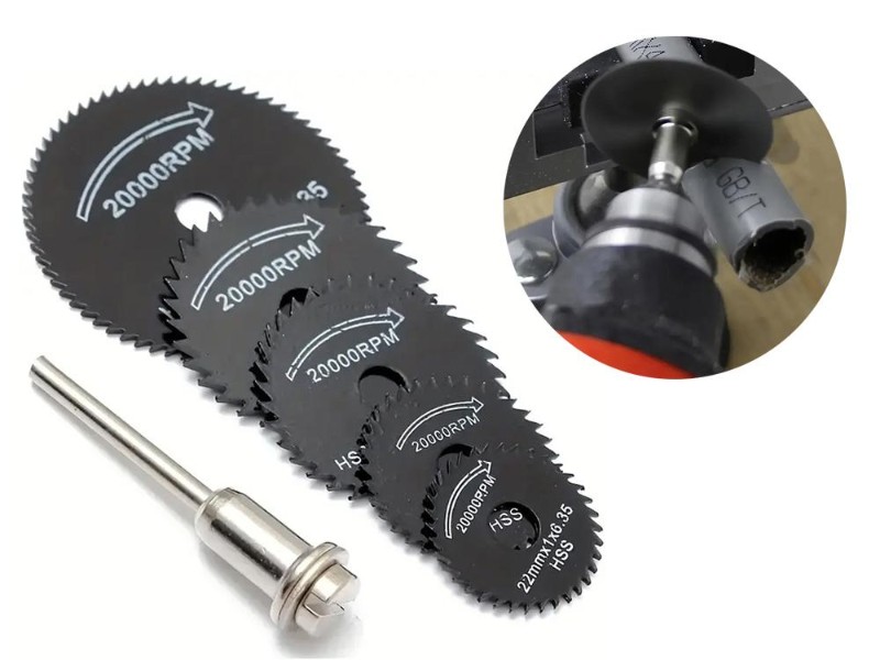 6pcs Mini Circular Saw Blade Set - Dremel Compatible, HSS Steel