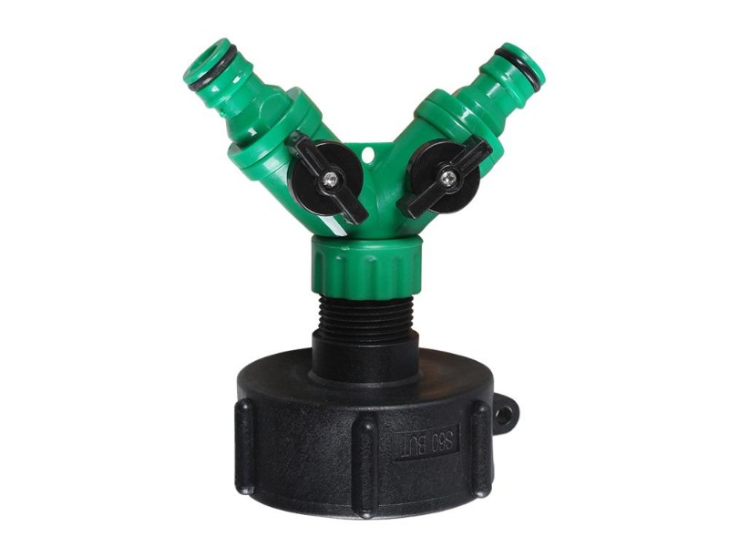 IBC Water Tank Adapter Garden Hose 2-Way Splitter