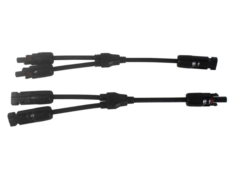 Pair MC4 Connectors Y Branch Solar Panel Adaptor Cables