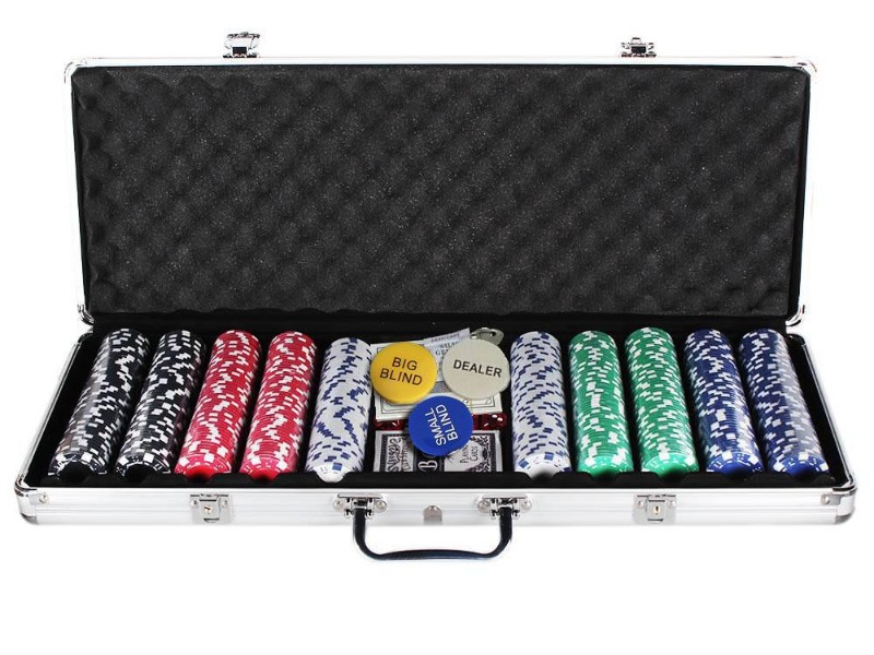 500pcs Poker Chips Set with 2 Playing Card Decks