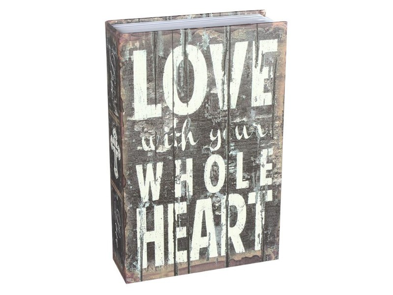 Book Shaped Metal Cash Safe Box with Key Lock