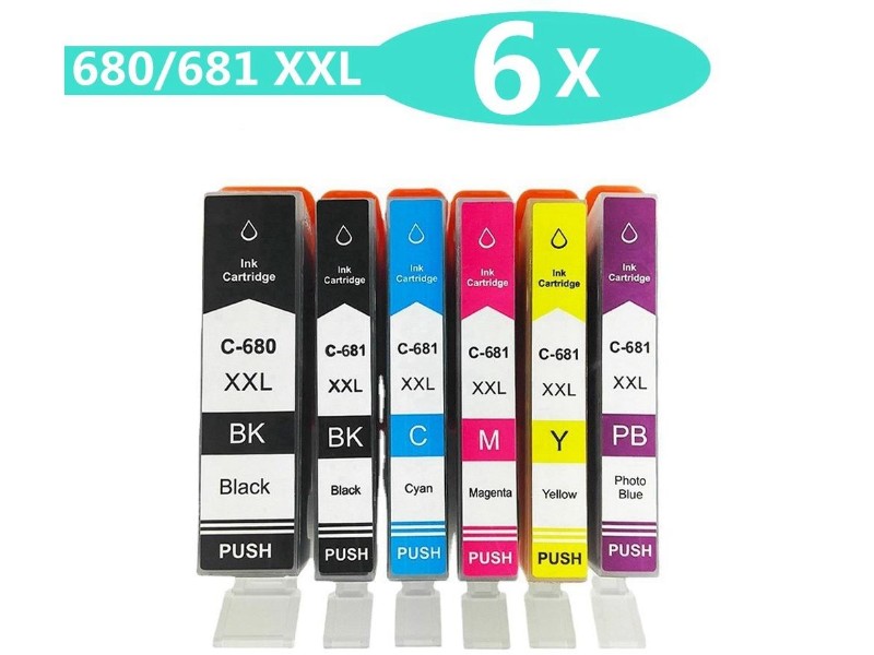 Canon Compatible Ink Cartridges PGI-680XXL CLI-681XXL Set 6PCS