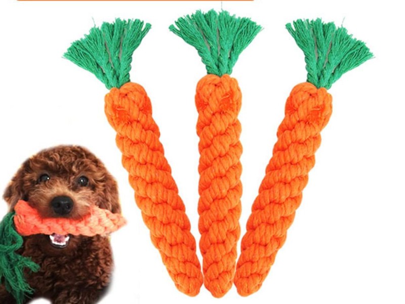 Pet Dog Cotton Carrot Rope Chew Toy