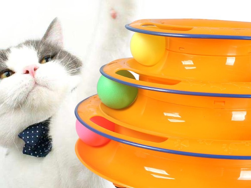 3 Levels Tower of Tracks Ball Interactive Cat Toy