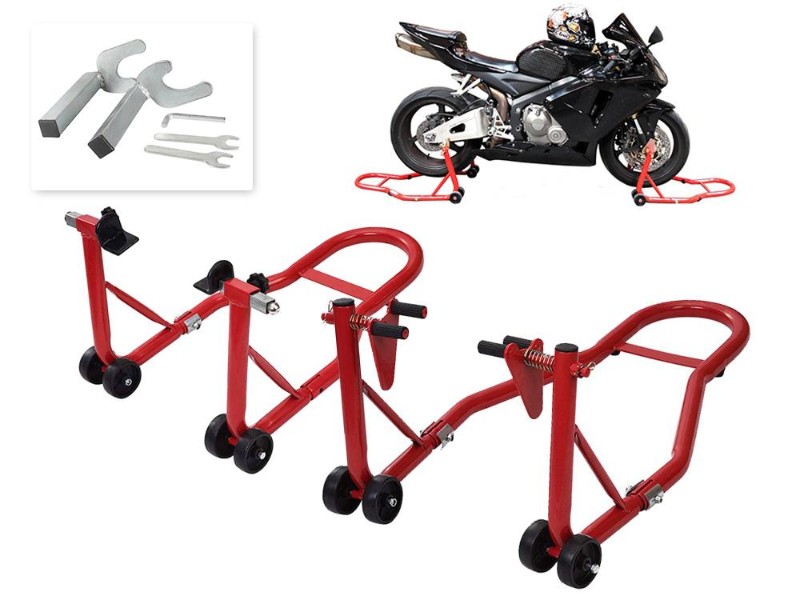 Motorcycle Wheel Lift Stands, Front & Rear Stand