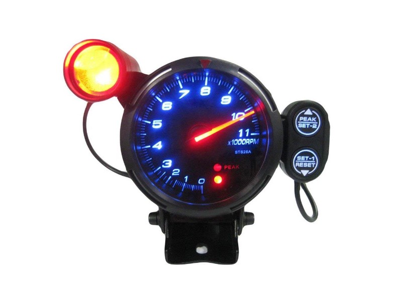 Car Tachometer Gauge Kit with Blue LED Light
