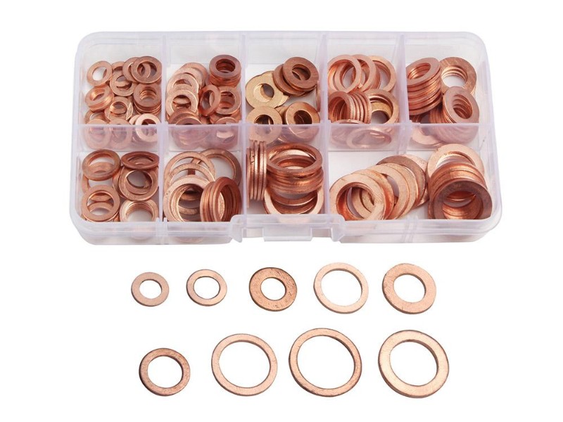 200pcs Copper Washers Assortment Kit