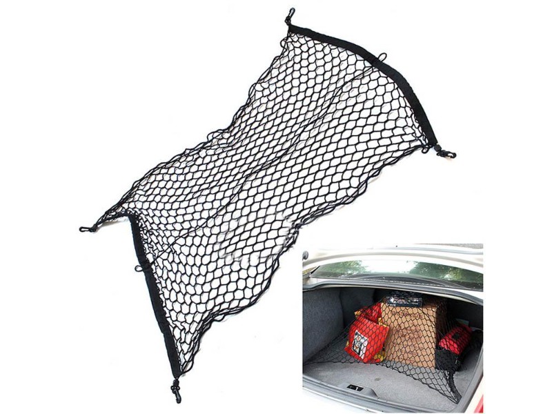 Black Elastic Car Storage Mesh Net with 4 Hooks