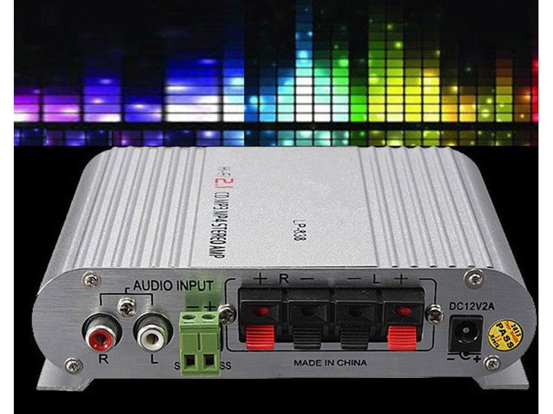 Mini Sliver Car Hi-Fi Stereo Amplifier