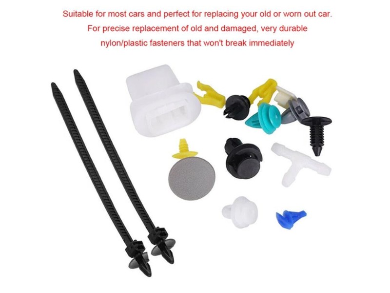 thumbnail image 2 of 40-Pack Car Body Push Rivet Fasteners | Bumper Trim Retainer Clips | Plastic Moulding Clips - Black 2 of 2