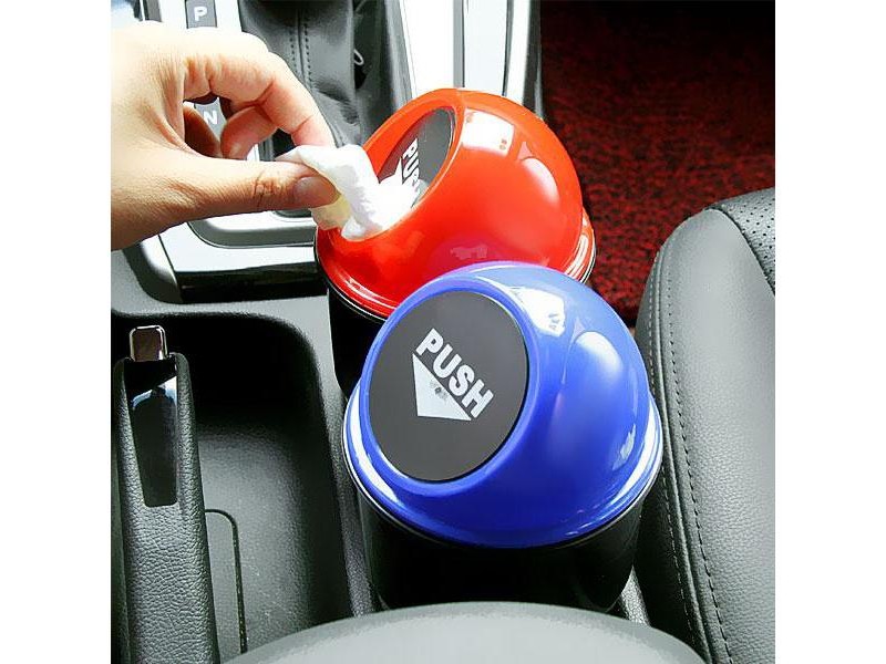 Compact Car Trash Can / Mini Organizer Bin / Garbage Can - Blue