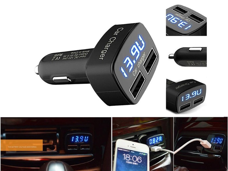 4 in 1 Dual USB Car Charger Adapter