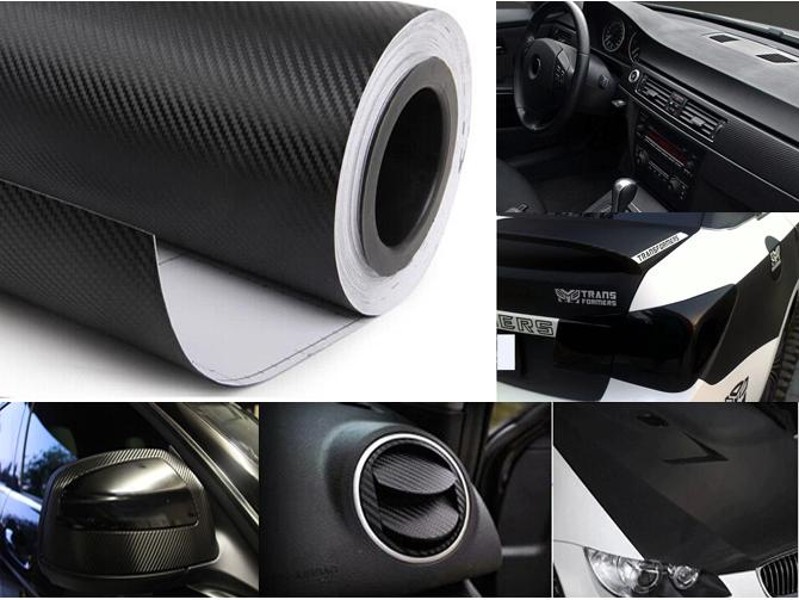 Carbon Fibre Vinyl Car Wrap Bubble Free 1.52 X 5m