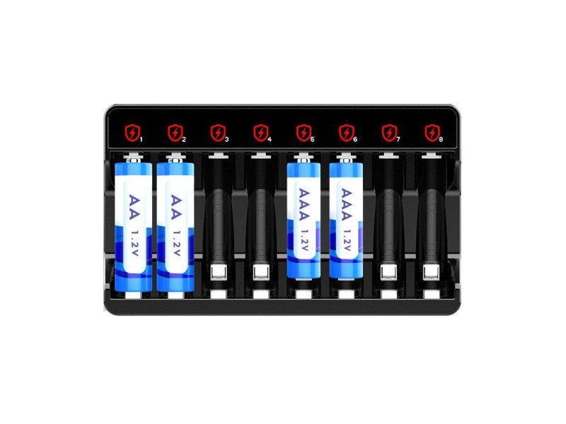 8-Slots Universal Battery Charger for AA/AAA Battery